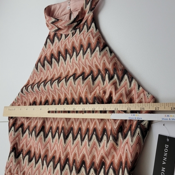 Donna Morgan Retro Maggy Chevron Stripe Zig Zag Print Sleeveless Dress Sz 10 New - Picture 10 of 13
